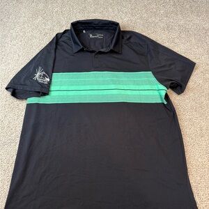 Under Armour Black Polo with Green Stripes